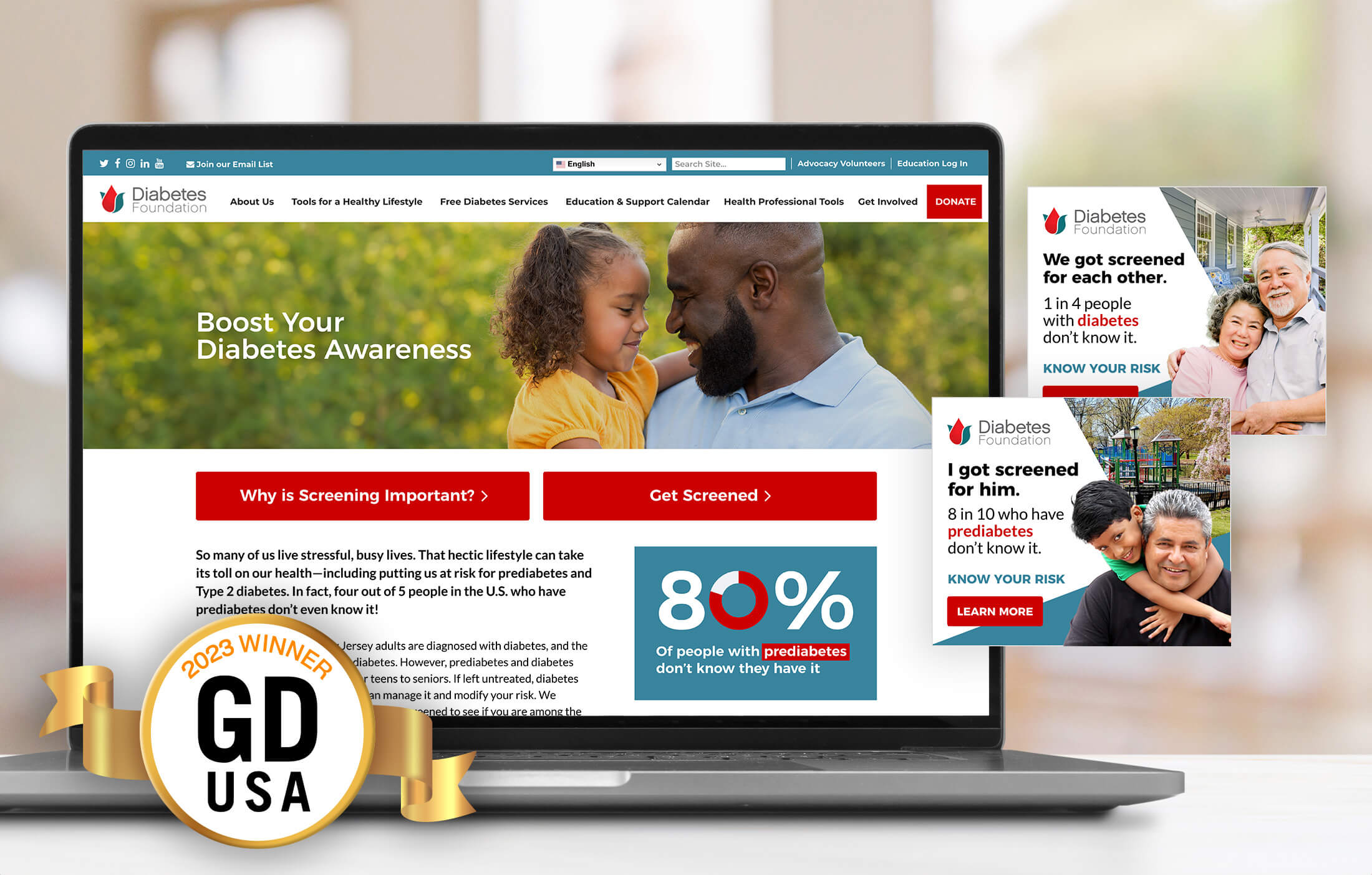rapunzel-creative-portfolio-diabetes-foundation-hero-gd-usa Award-Winning Consumer Awareness Campaign for NJ Nonprofit